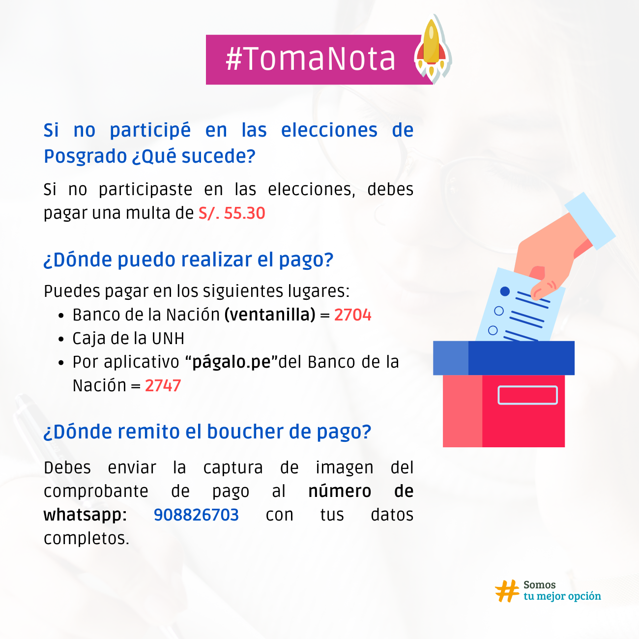 PAGOS POR NO SUFRAGAR